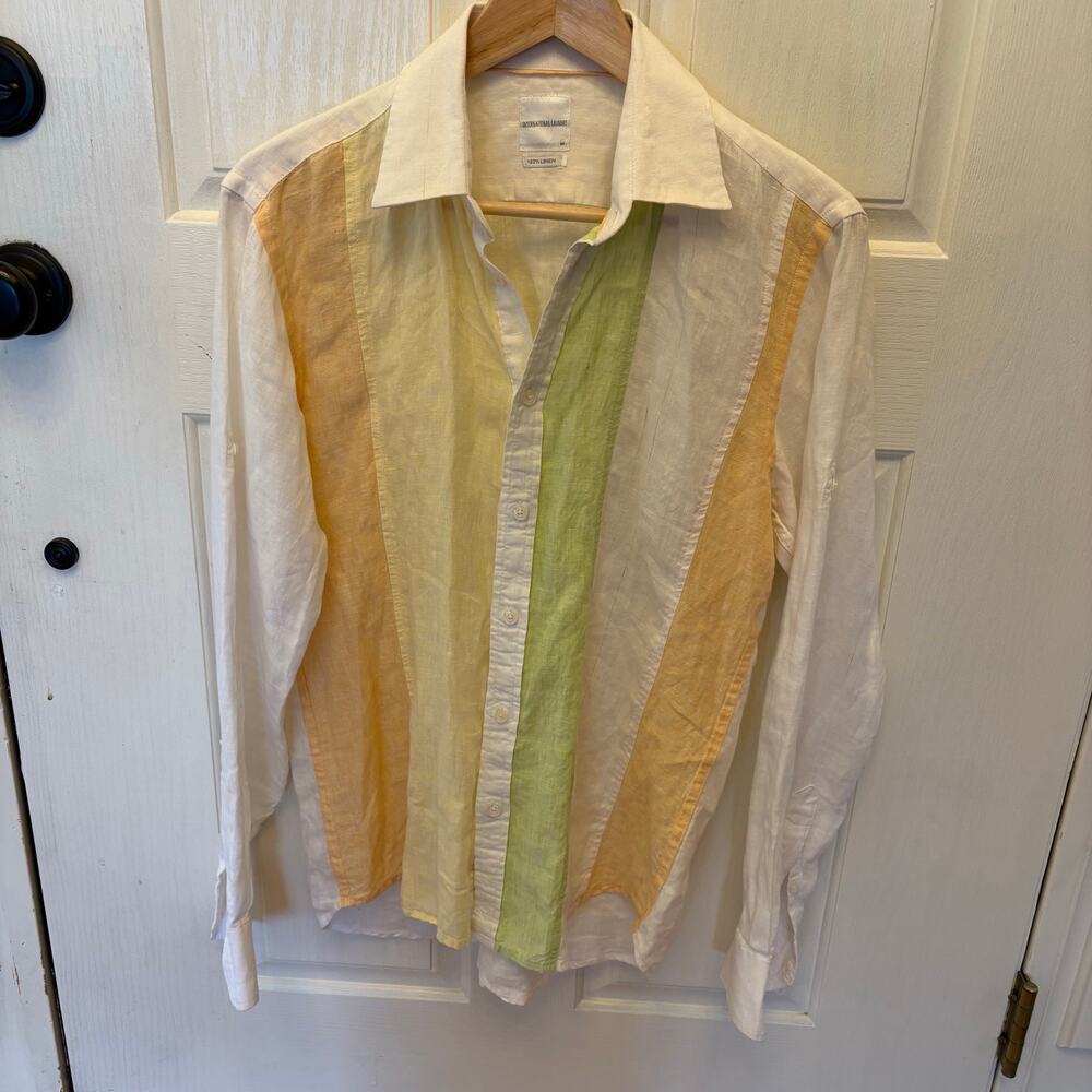 100% Linen International Laundry Men’s/Women’s/ Neutral Button Down size M